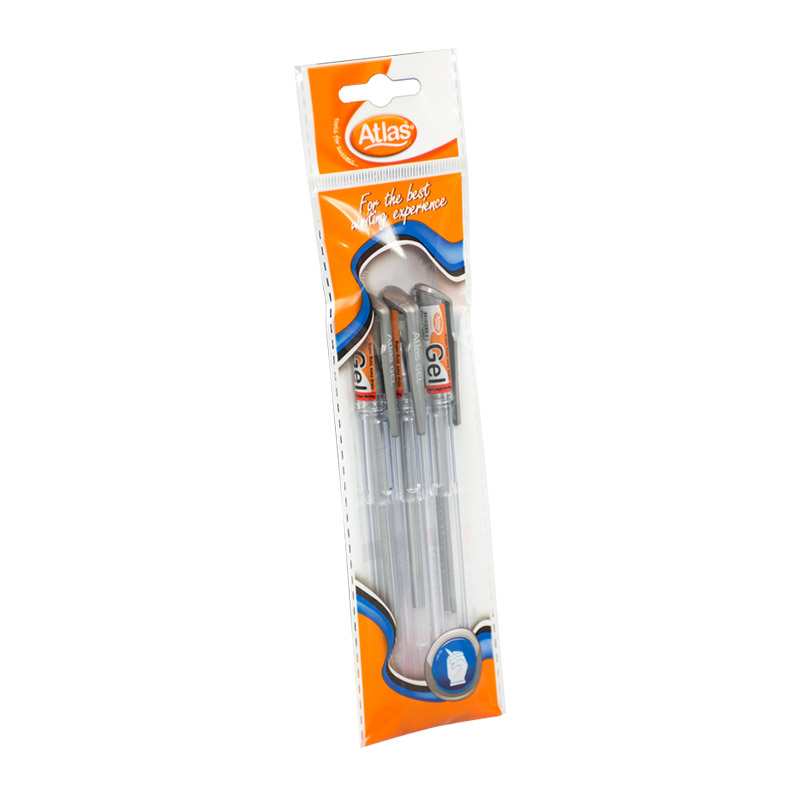 Atlas Pen Chooty Gel Silver 3 Pack